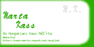 marta kass business card